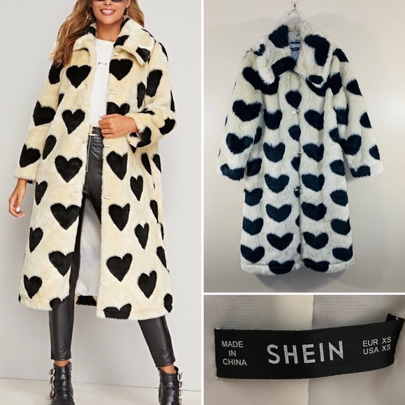 SHEIN Jackets & Blazers - Shein heart coat. Size XS